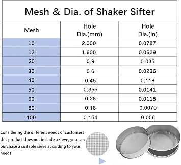 Automatic Powder Sifter Machine, 20 Mesh 50 Mesh Stainless Steel Vibrating Sieve Shaker, Automatic Electric Sieve Shaker for Flour & Powder, 2 Screens Included