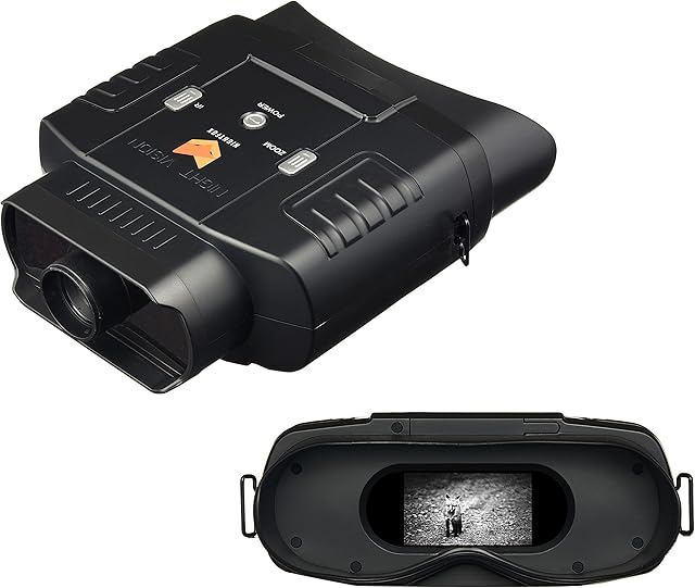 Nightfox 100V Handheld Digital Night Vision Goggles | Easy To Use Binocular, Three Button Interface | 100yd+ Range, 3x Magnification | Wildlife Watching, Surveillance, Security