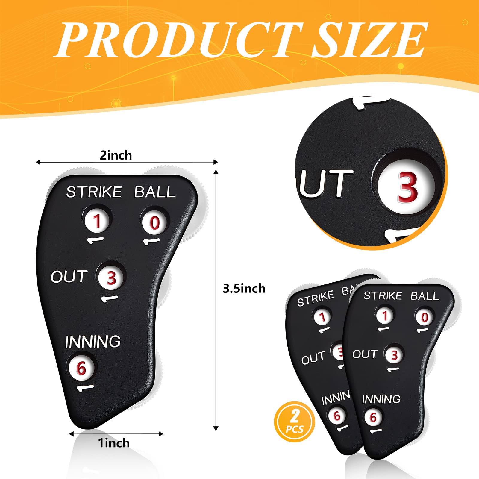 Snapklik.com : Deekin 2 Pcs 4 Wheel Baseball Umpire Clicker Black ...