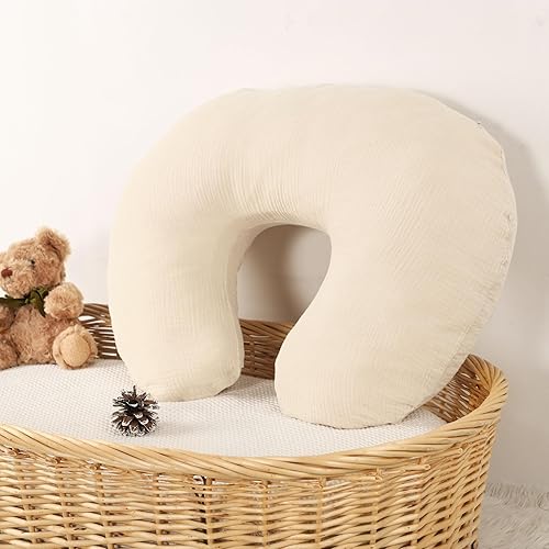 Miniatura 5 de Funda de almohada de muselina para lactancia, funda de almohada de algodón para bebés, niñas y niños, funda de almohada de lactancia suave y