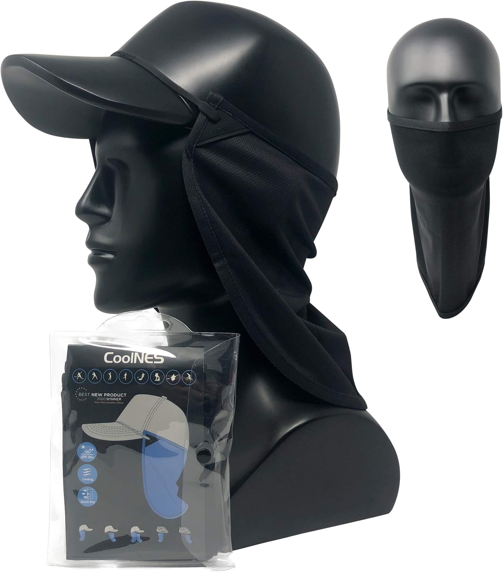 CoolNES - UV Sun Protection Neck Drape Adjustable Multifunctional 2 in 1 Face Covering for Outdoor Fishing - Unisex