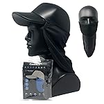 CoolNES - UV Sun Protection Neck Drape Adjustable Multifunctional 2 in 1 Face Covering for Outdoor Fishing - Unisex Black