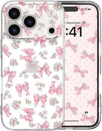 for iPhone 17 Pro Case,Flowers Bows