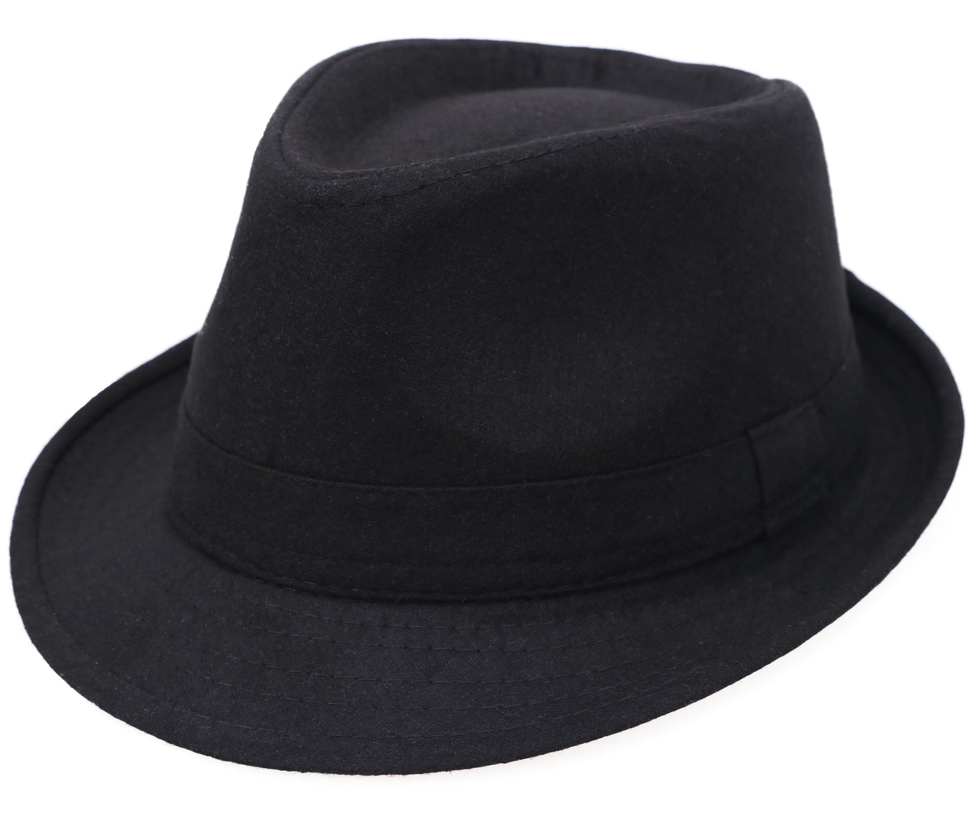 Women's Cotton Blended Short Brim Fedora Hat Manhattan Hat Black