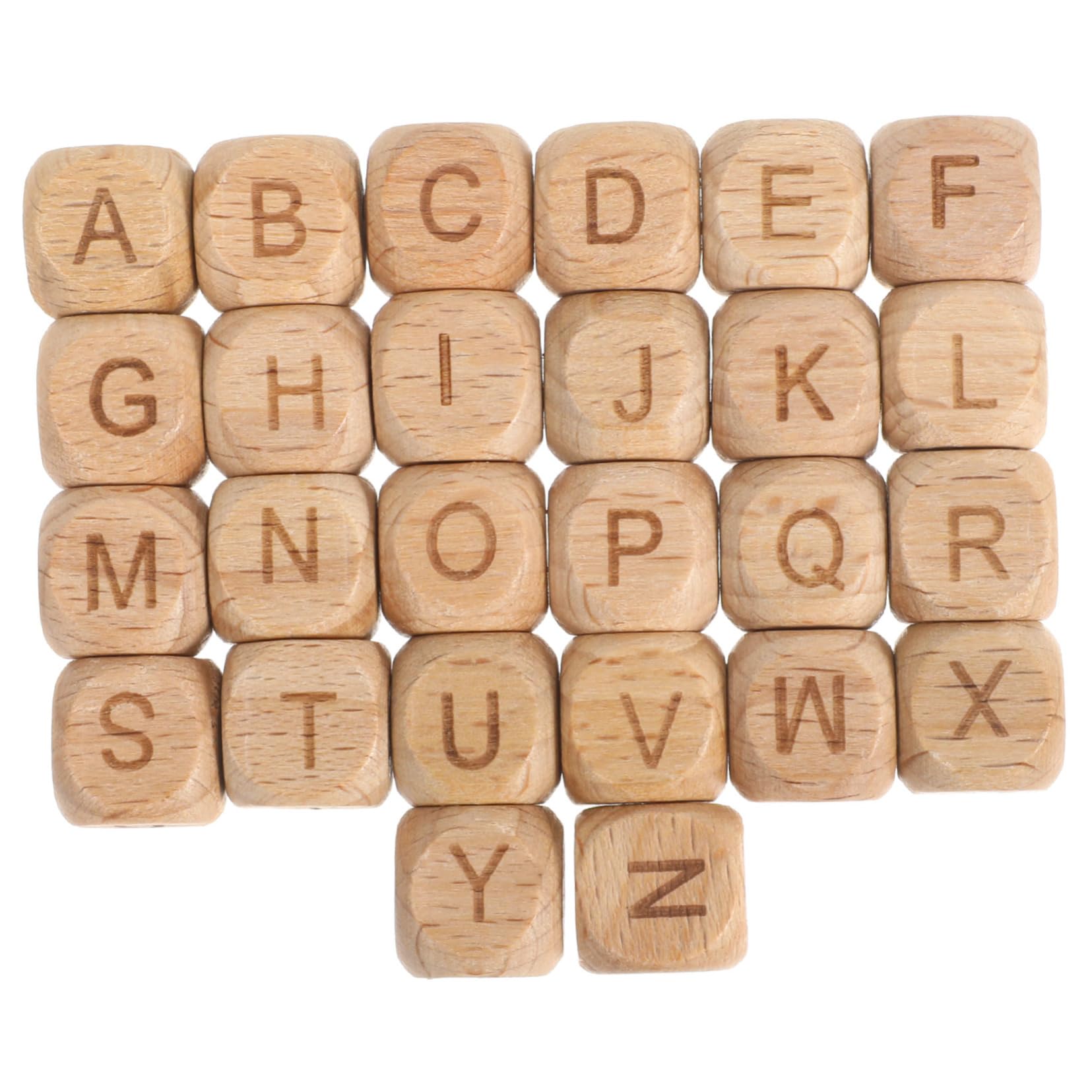 Artibetter Cuentas de Madera Letras Abc, Cuentas Cuadradas de Haya Naturales, 260 Piezas para Manualidades y Pulseras, Niños y Adultos, Joyería Artesanal, Decoración Creativa, Fiestas