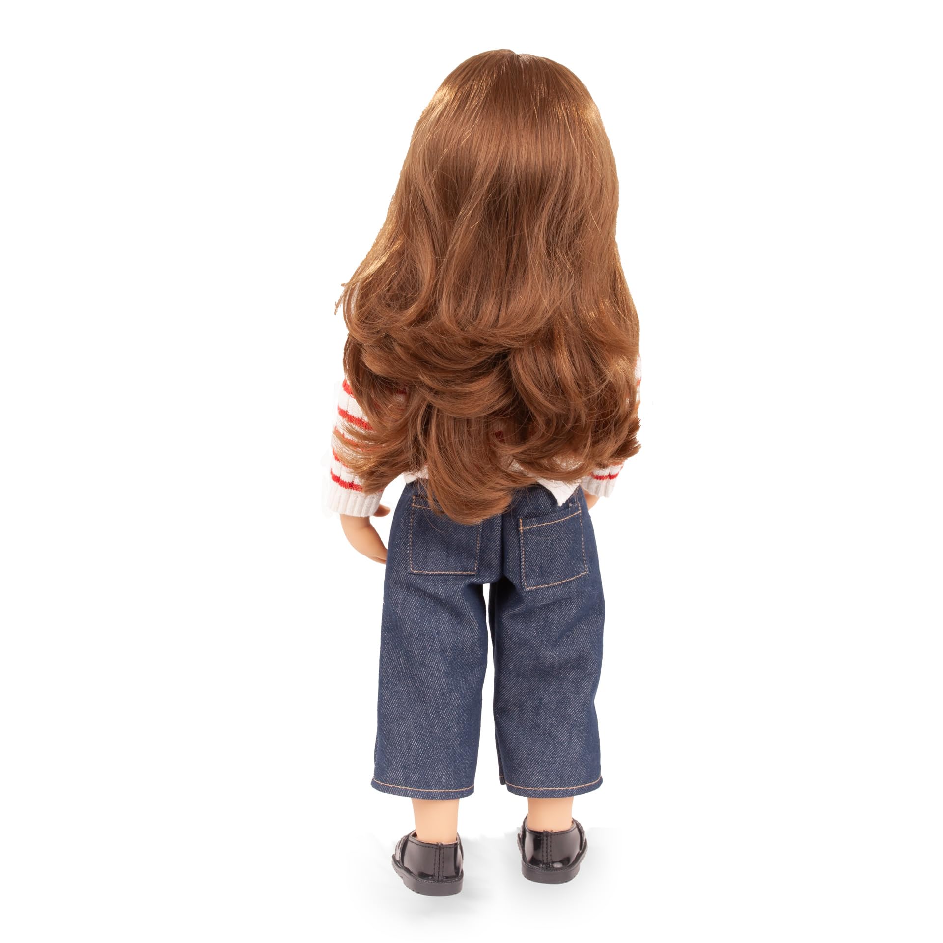 Götz 2666712 Happy Kidz Emilia Puppe 50 cm Multigelenk-Stehpuppe | 8-tlg, für Kinder ab 3 Jahren, braune Haare, braune Augen, 9 Gelenke, posierbar, frisierbar, Vinylhartkörper