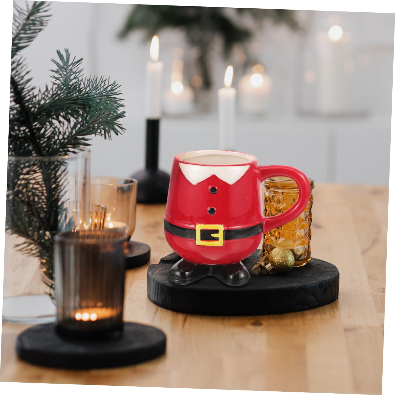 STOBAZA Copa de Papá Noel Taza de Navideña Adorable de Cerámica Hogar Taza Navideña para Desayuno de Obsequio de Navidad