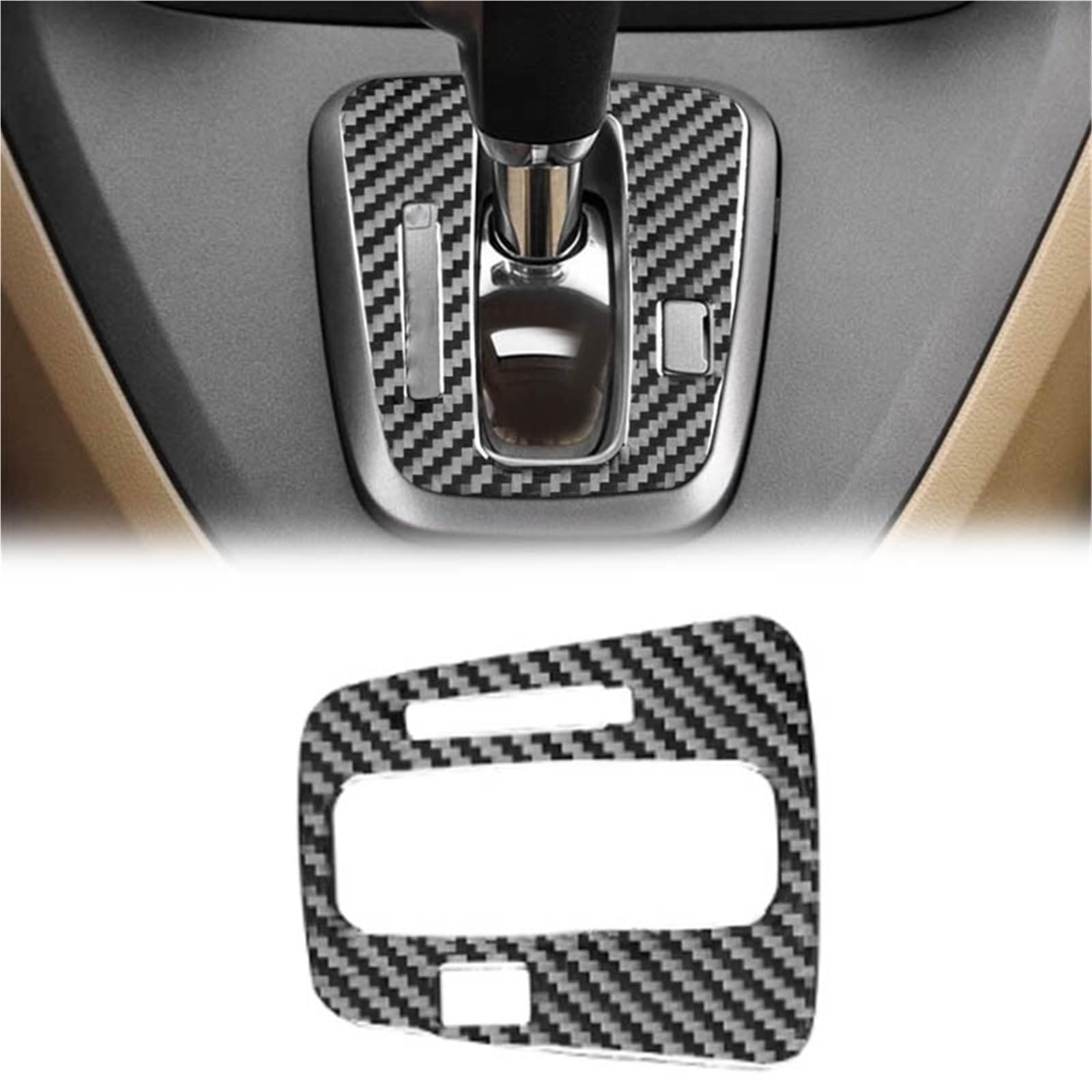 Dtypk Lhd Black A Interior Decoration For Crv 2007-2011 Carbon Fiber Car Center Control Gear Shift Panel Outer Frame Cover Trim Accessories(Lhd Black A)