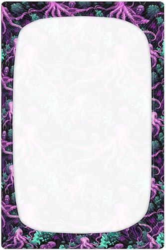 Miniatura 3 de Fitted Crib Sheets Aqua Sea Octopus Baby Crib Sheets for Boy & Girl Toddler Mattress Sheets 21216776