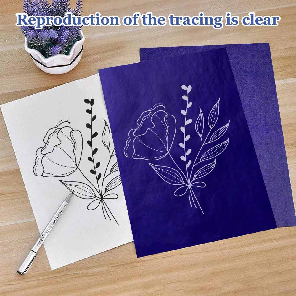 Carta Carbone Blu A4 Per Tessuti E Tele - 50 Fogli Per Disegno E Copia - Foto 6