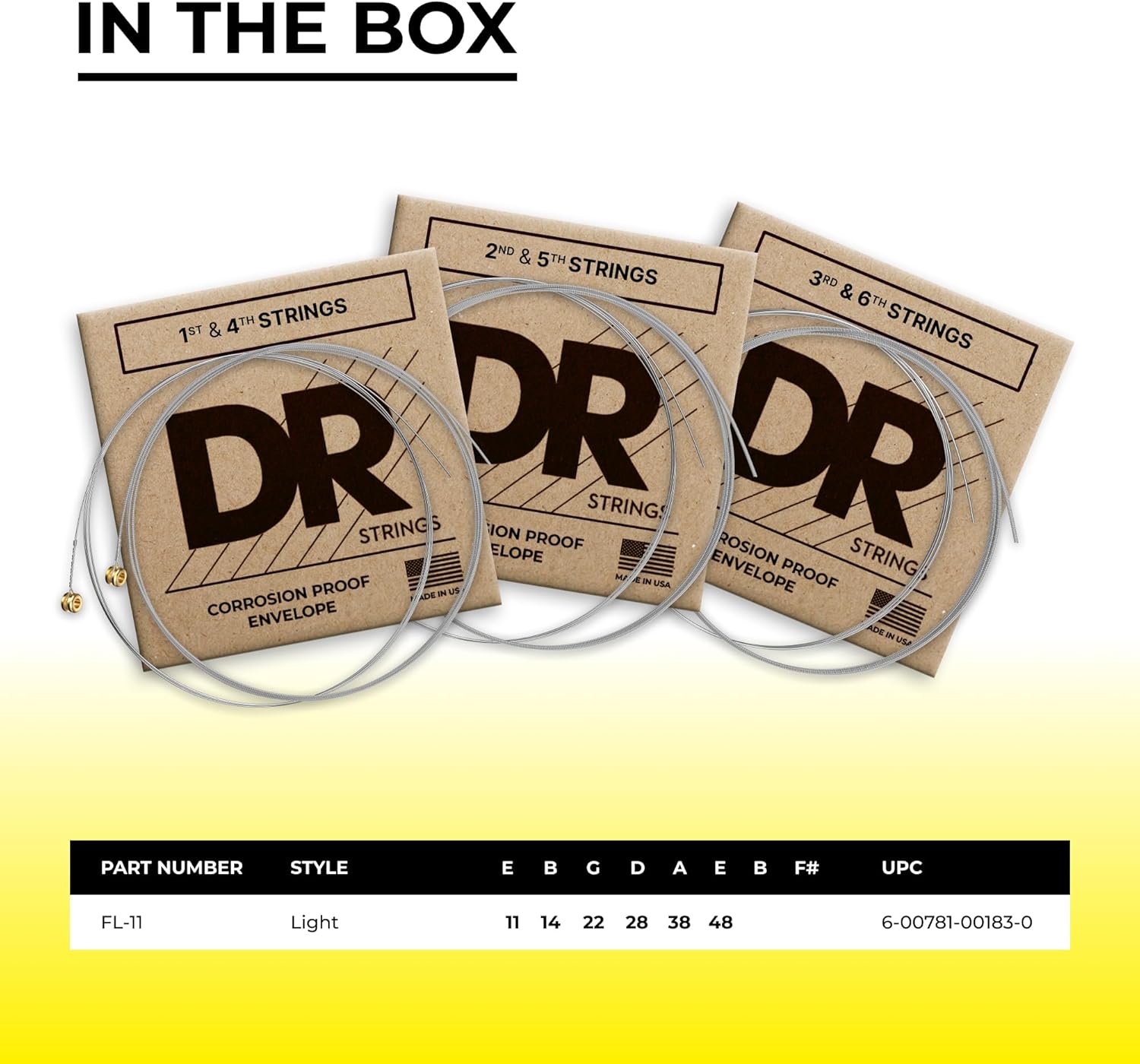 DR Strings LEGEND Electric Guitar Strings (FL-11),Brown