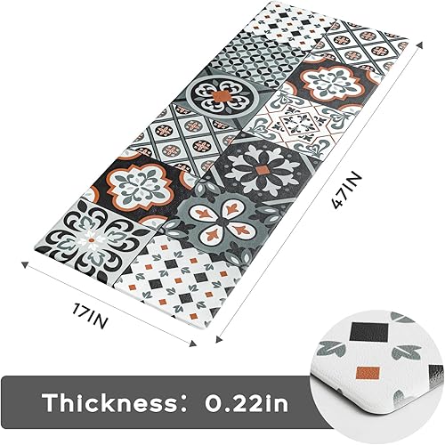 Miniatura 33 de Ashler - Tapetes de cocina acolchados antifatiga, antideslizantes, impermeables, tapete ergonómico de espuma cómoda para cocina, oficina, suelo