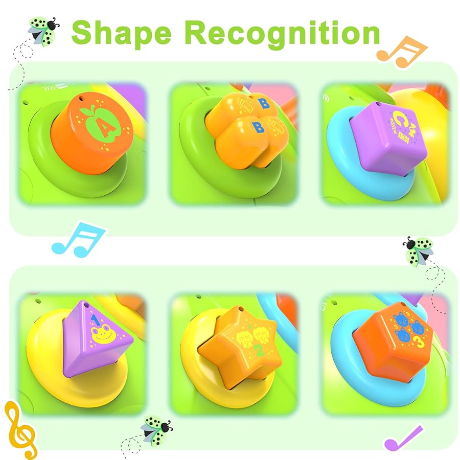 Holaxander Musical Ladybug Baby Toys 6-12 Months, Infant Early Educational Learning Crawling Toys for 1 Year Old Boy, Newborn First Bithday Gift Toy for 7 8 9 10 11 Months Boys Girls (Green) - image 4