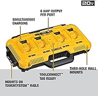 Vista 2 de DEWALT 20V MAX Cargador de 4 puertos de carga rápida (DCB104)