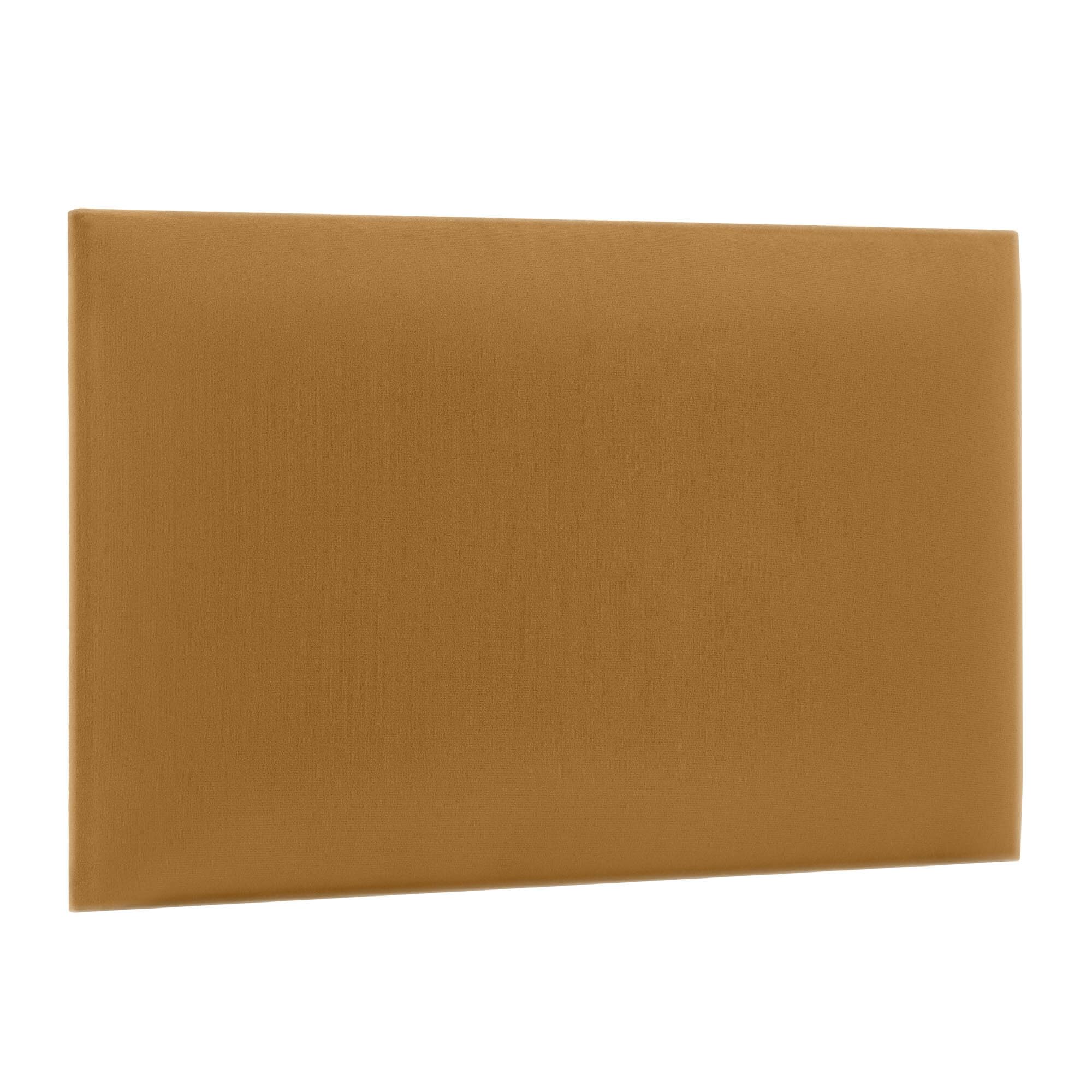 murando - Wall cushion as a headboard for a bed Rectangle Velvet 40x60 cm - Padded wall panel wall decoration for bedroom living room children's room - yellow