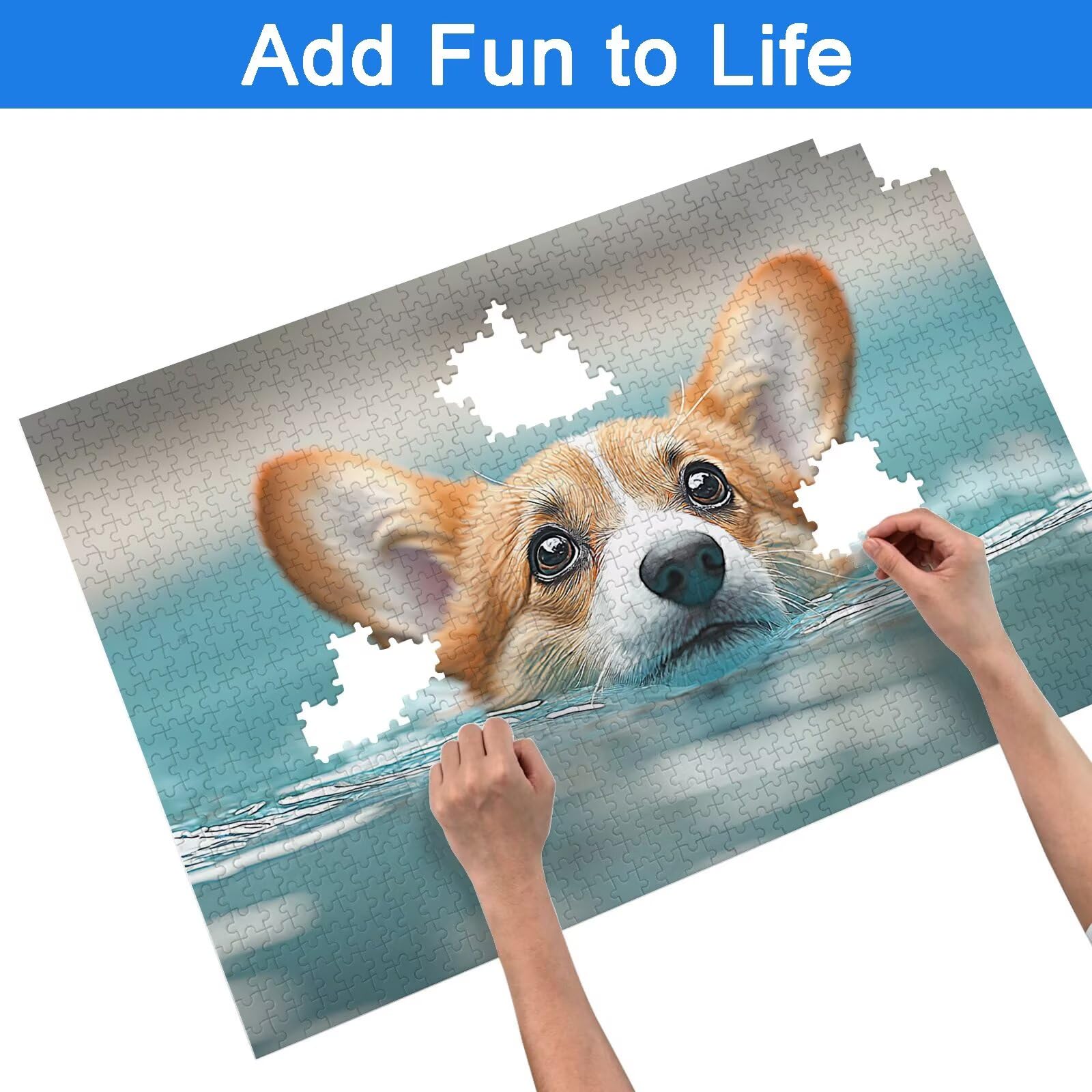 Puzzle 1500 sztuk psów, urocze puzzle 1500 sztuk sztuki dla dorosłych i dzieci, rozmiar: 87 x 57 cm, drewniane puzzle dla dorosłych z wykwintnym opakowaniem, pomysł na prezent dla kobiet, prezent dla