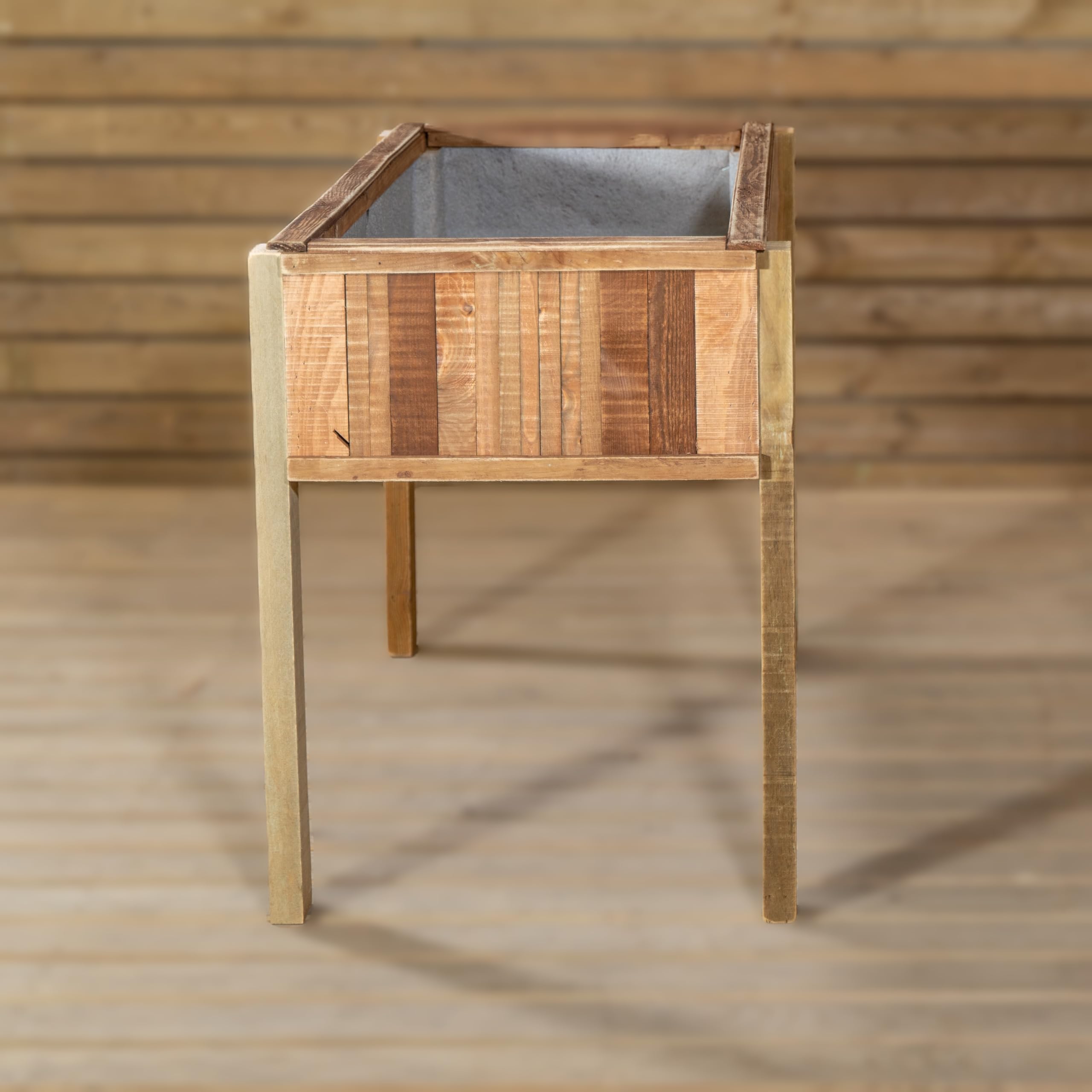 Mesa de Cultivo 102X52X74 cm. Huerto Urbano Vintage con Maderas recicladas y Estilo único.VIDAHUERTO