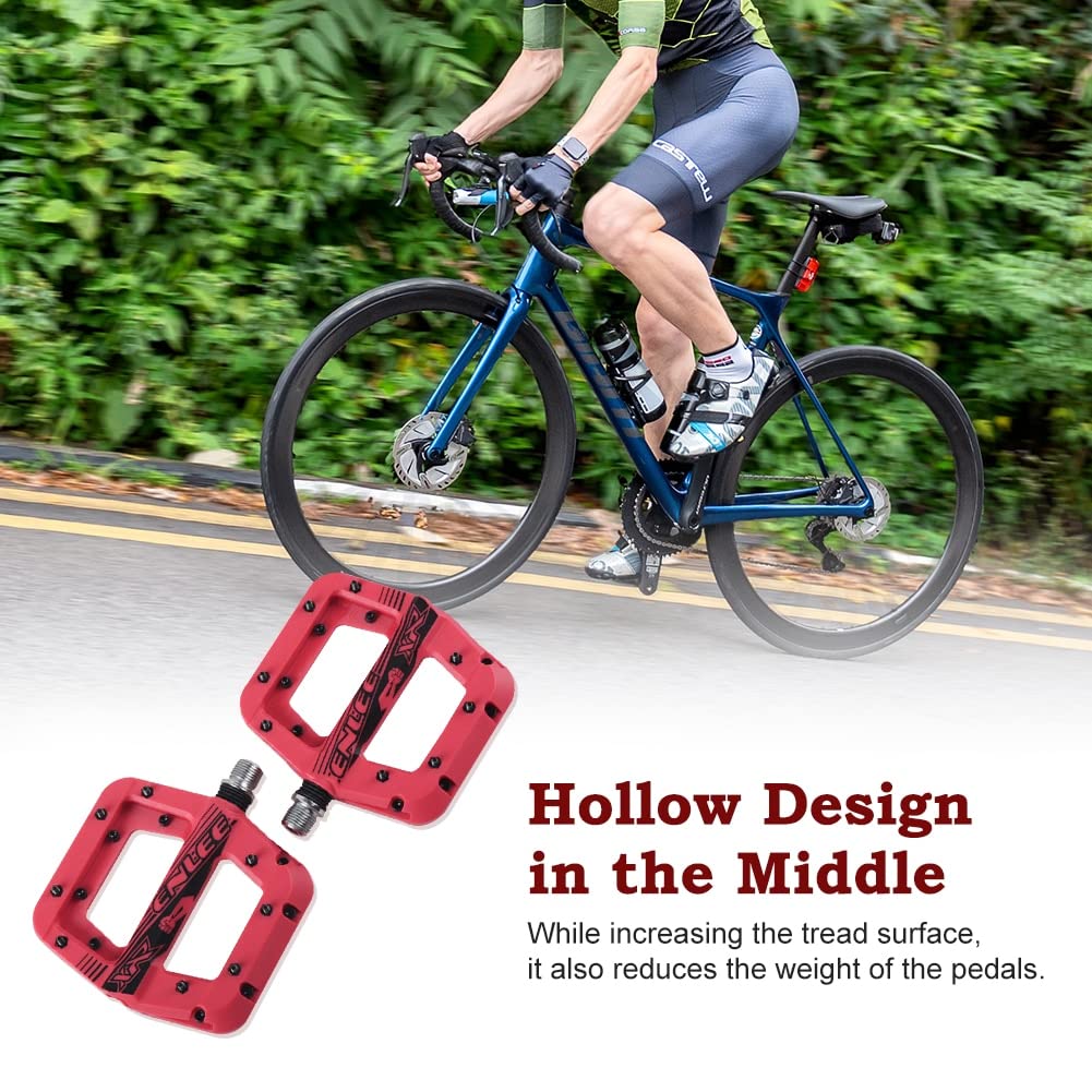 Pedali MTB Postato di Mountain Bike Anti-Vibrazione Anti-Skid Lightweight Nylon Fibre Bicycle Board Pedali Flat MTB