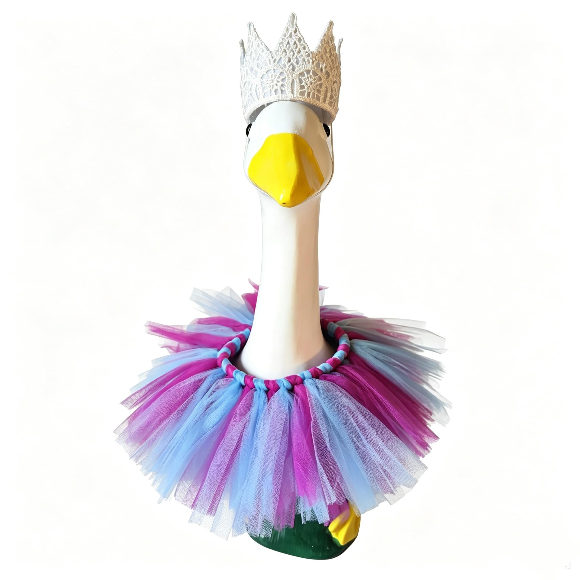 Oie de porche robe d'anniversaire violette avec jupe couronne 43-58 cm