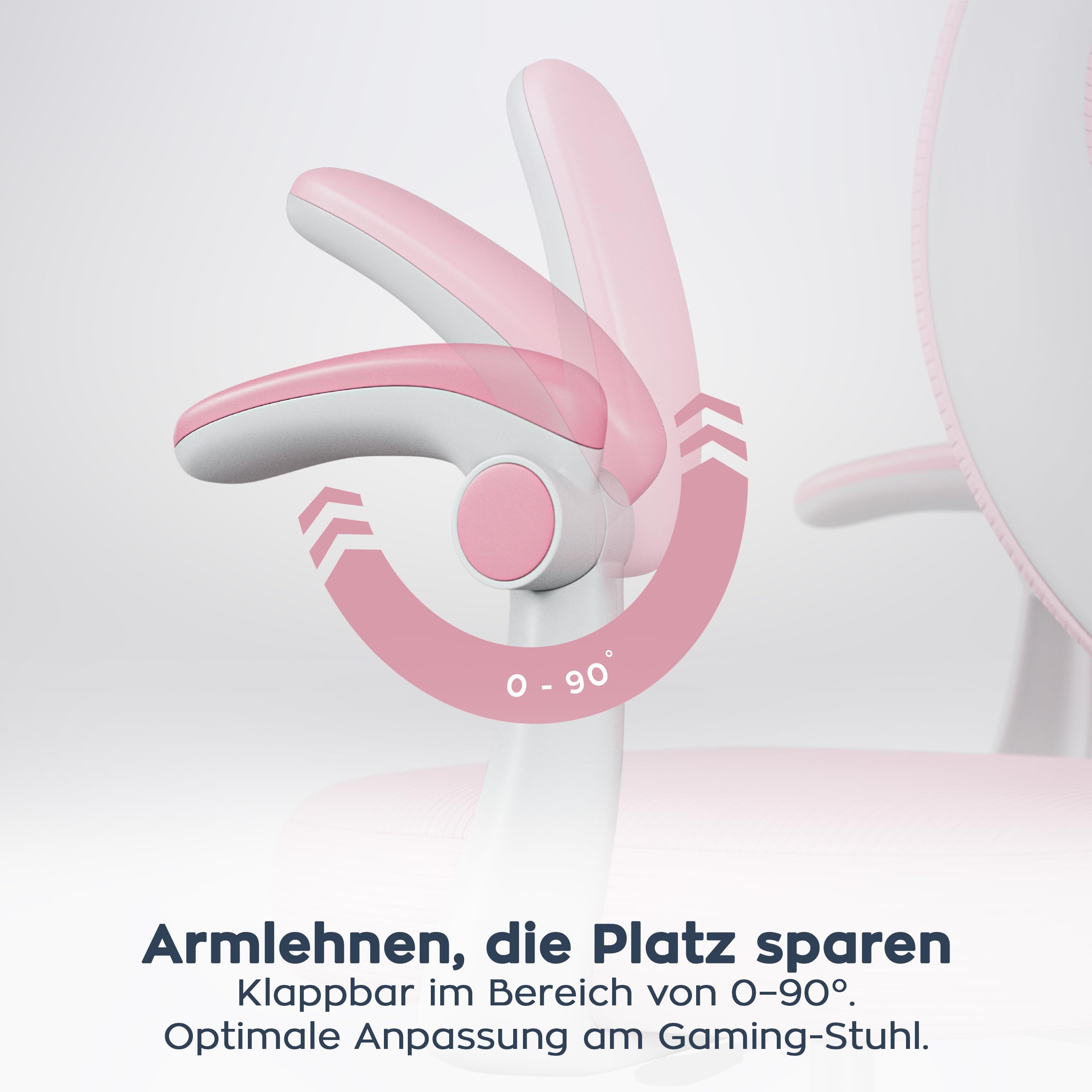 MARK ADLER Junior 3.1 ergonomischer Schreibtischstuhl Kinder & Jugendstuhl - Mit Fußstütze - Höhenverstellbar - Für gesundes Sitzen - Mitwachsend 90–170 cm - Klappbare Armlehnen 0–90° - Rosa