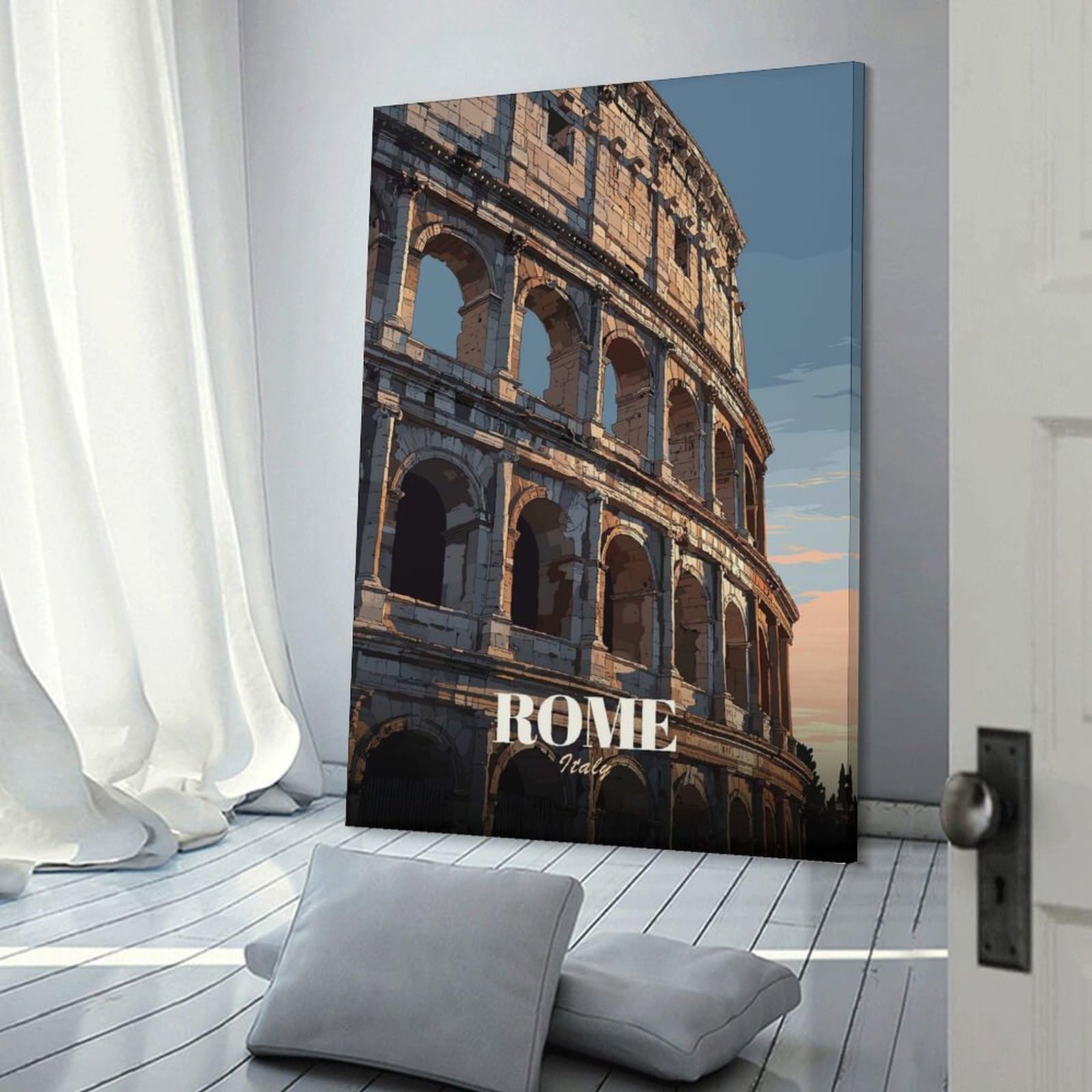 Junmoney Canvas Wall Picture Colosseum in Rome, 20x30inch(50x75cm), for Sofa Walls, Lounge Or Home Corners, Canvas Styling for A Polished Room Look