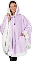Vista 38 de PAVILIA Manta Vestible para Mujeres Adultas, Manta Poncho Capa de Vellón de Felpa Acogedora con Capucha, Chal Súper Suave, Manta Envolvente Ángel
