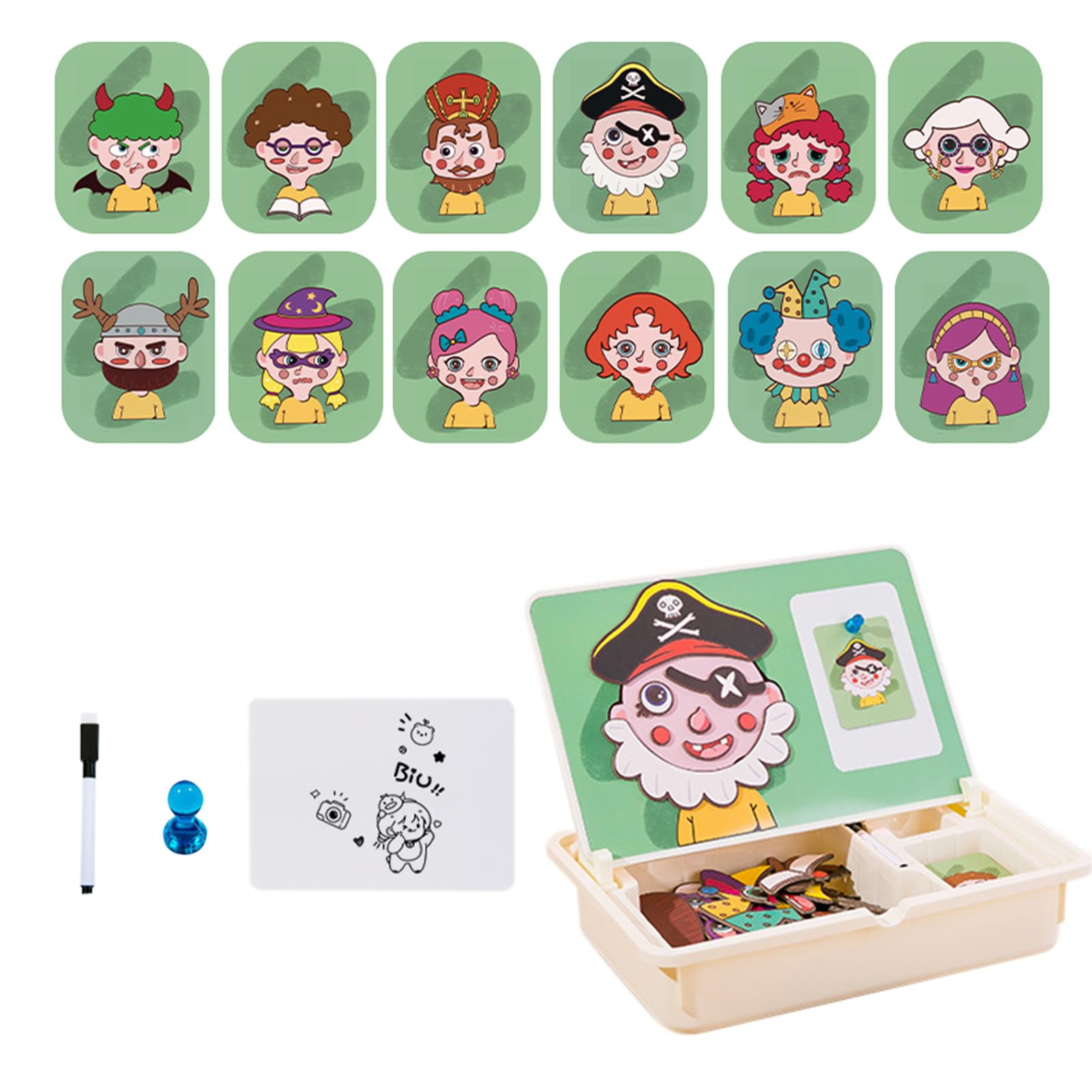 Magnetyczne Puzzle Z Pudełkiem Do Przechowywania Edukacyjna Gra Magnetyczna | Zajęcia Domowe I Podróżne Dla Dzieci Z Etui Dla Dzieci W Wieku Od 3 Lat Do Żłobka I