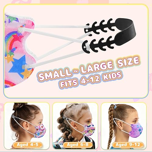 Miniatura 3 de FENFEN Mascarilla KN95 desechable para niños, paquete de 50 mascarillas KN 95 para niños, tamaño pequeño, transpirable, para niñas y niños KN95,