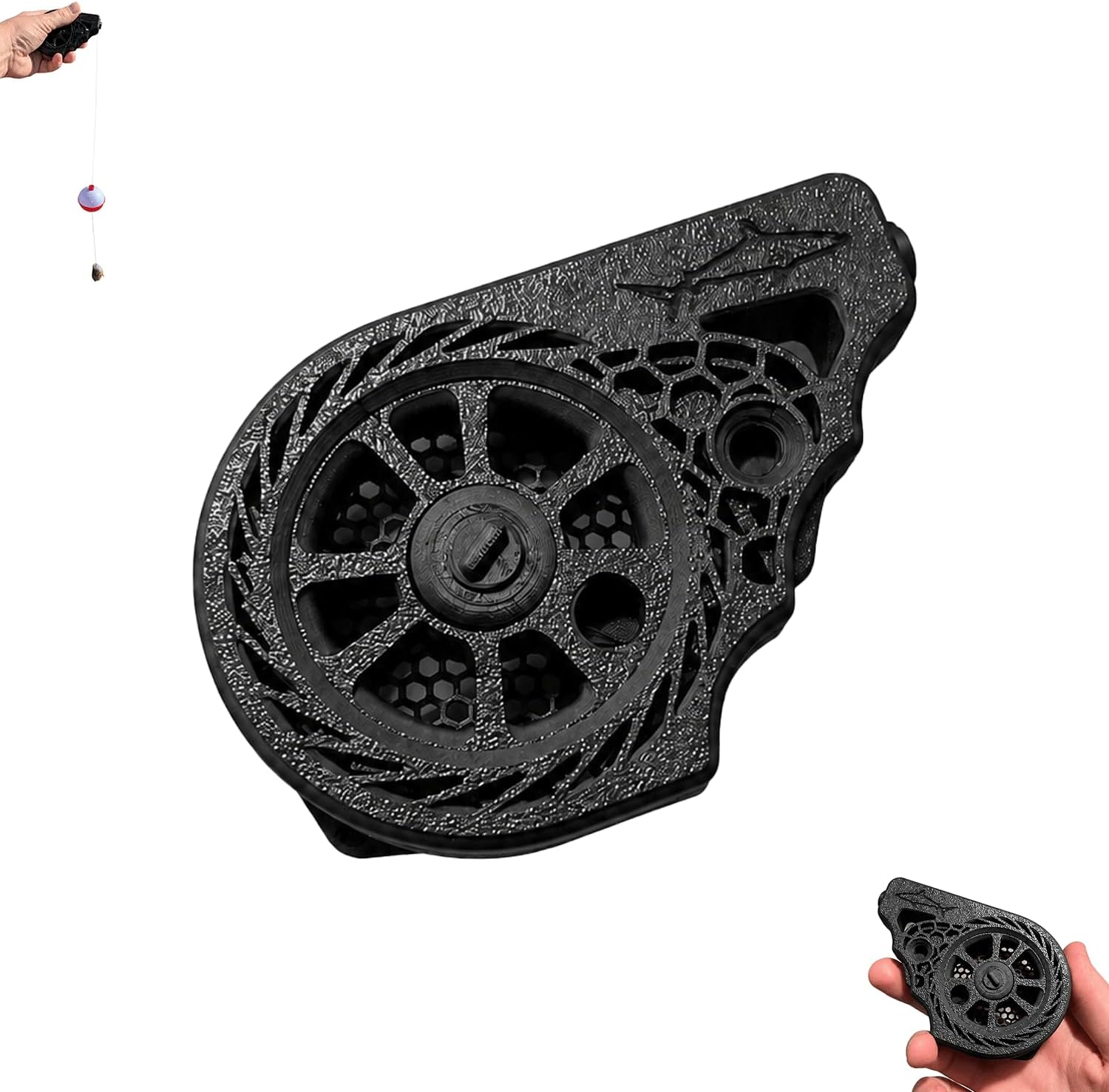 Pocket Fishing Reel, 3D Printed Portable Handline Fishing Tool with Mini Rod, Reusable Travel Line Spool for Beach, Camping, Outdoor Adventures and Fishing Enthusiasts Gift Idea