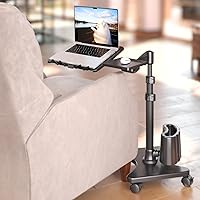 LEVO G2 Deluxe Rolling Laptop Stand - Ergonomic Adjustable Desk for Bed Sofa Office, Fits 16" Laptops, Tilt Mobile Workstation