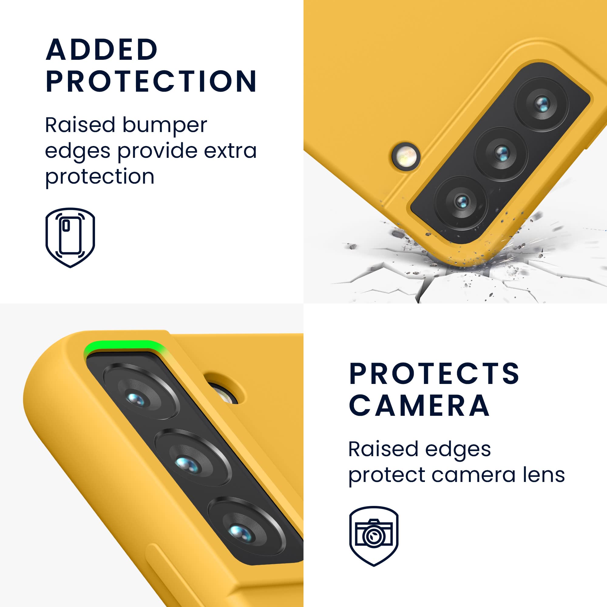 kwmobile Cover per Samsung Galaxy S22 Custodia - Back Case per Smartphone in Silicone TPU - Protezione Gommata - mango - 3