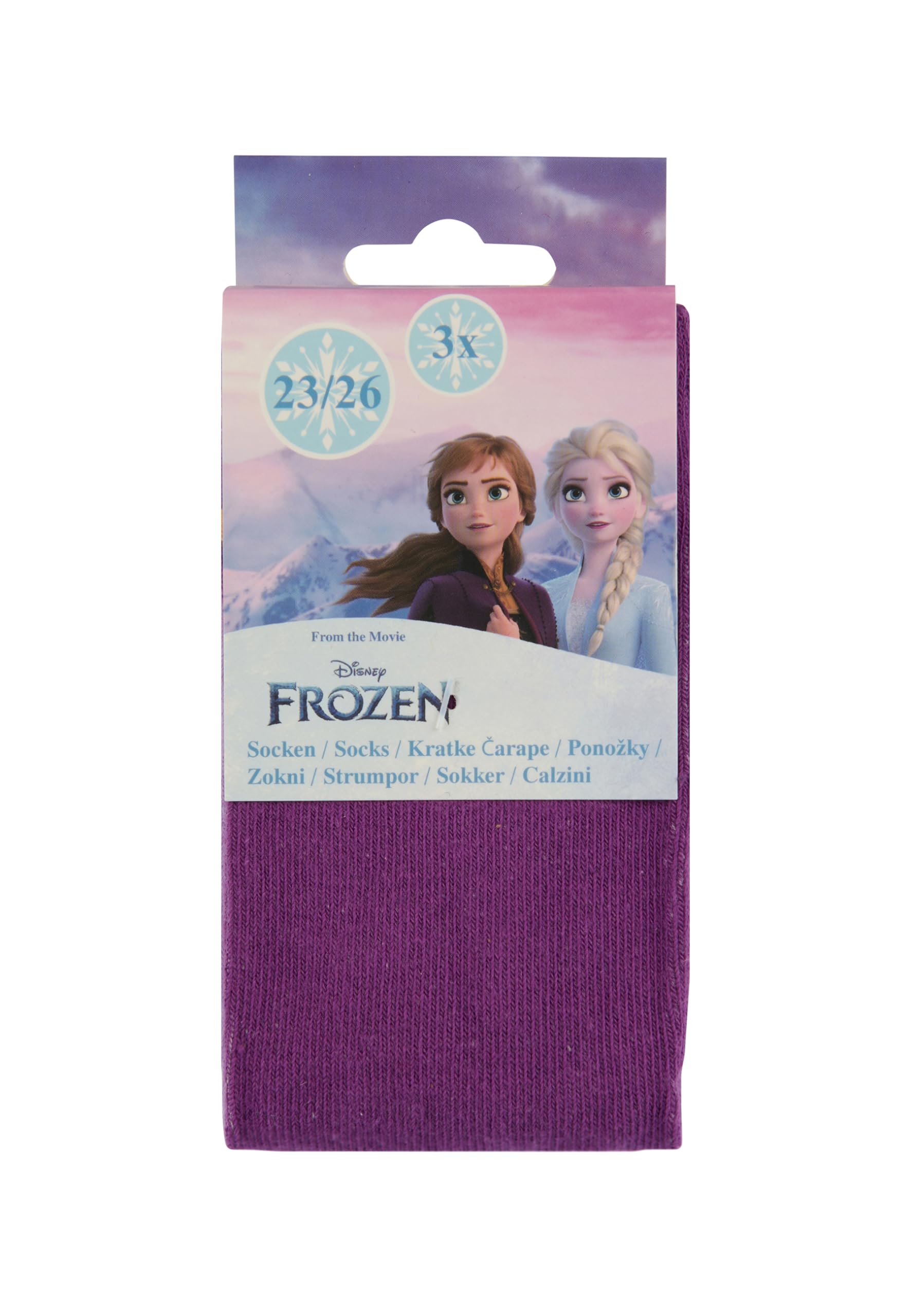 ONOMATO! Kraina Lodu Anna Elsa zestaw skarpet dla dzieci, dla dziewczynek, 3 pary