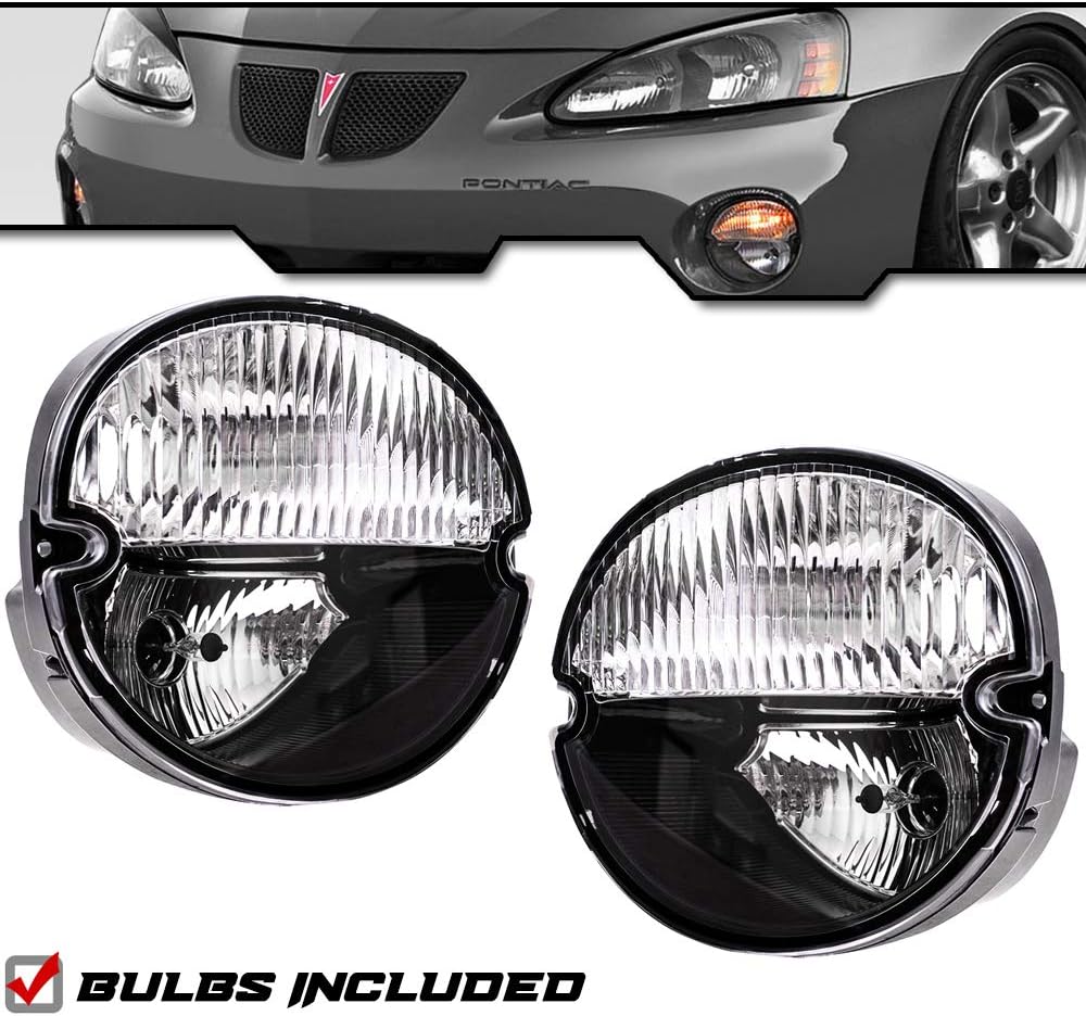 EPIC LIGHTING OE Fitment Replacement Park Signal Lights w/Fog Lights for Pontiac 2004-2009 Grand Prix 2006-2010 Solstice [ GM2520187 15852221 GM2521187 15852222 ] Left Driver Right Passenger Pair