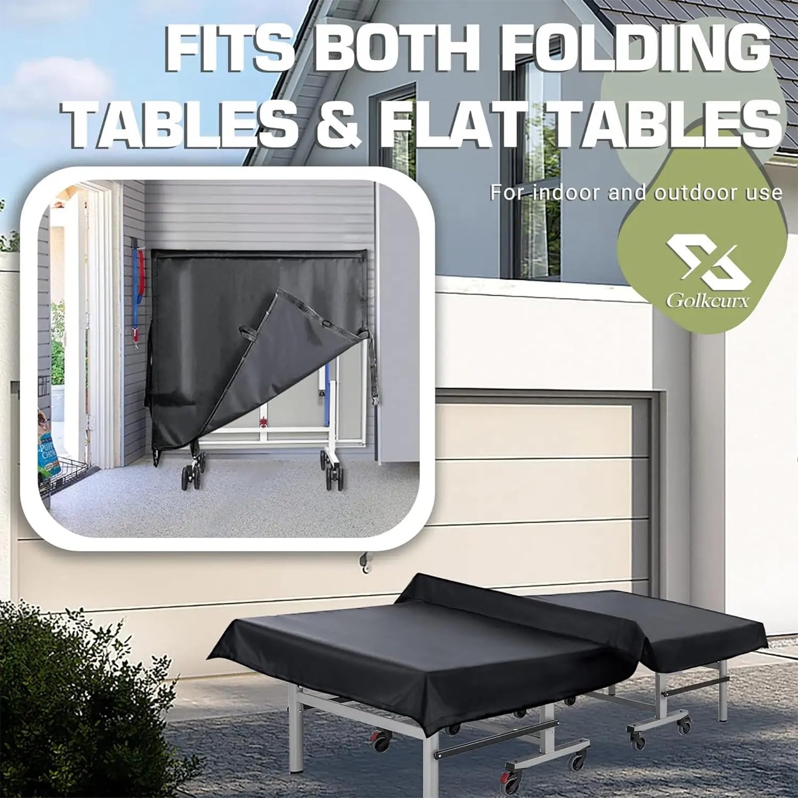 NEWFUN copertura tavolo ping pong, copertura tavolo ping pong esterno, copri ping pong esterno, Impermeabile, adatto per tavoli da ping pong all'aperto e al coperto, 165*70*185 CM