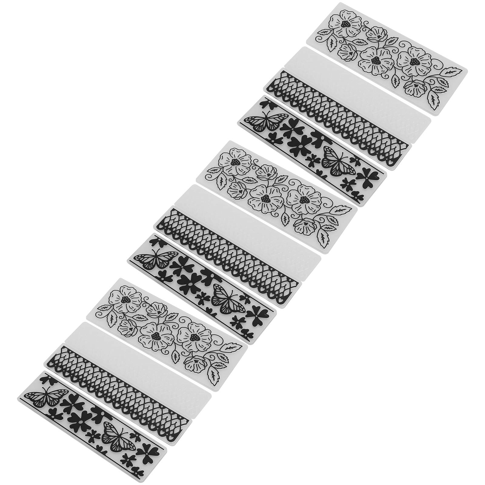 9Pcs Flower Plastic, Embossing Folder Rectangle for DIY Card Maker HandMade Accessories Rec