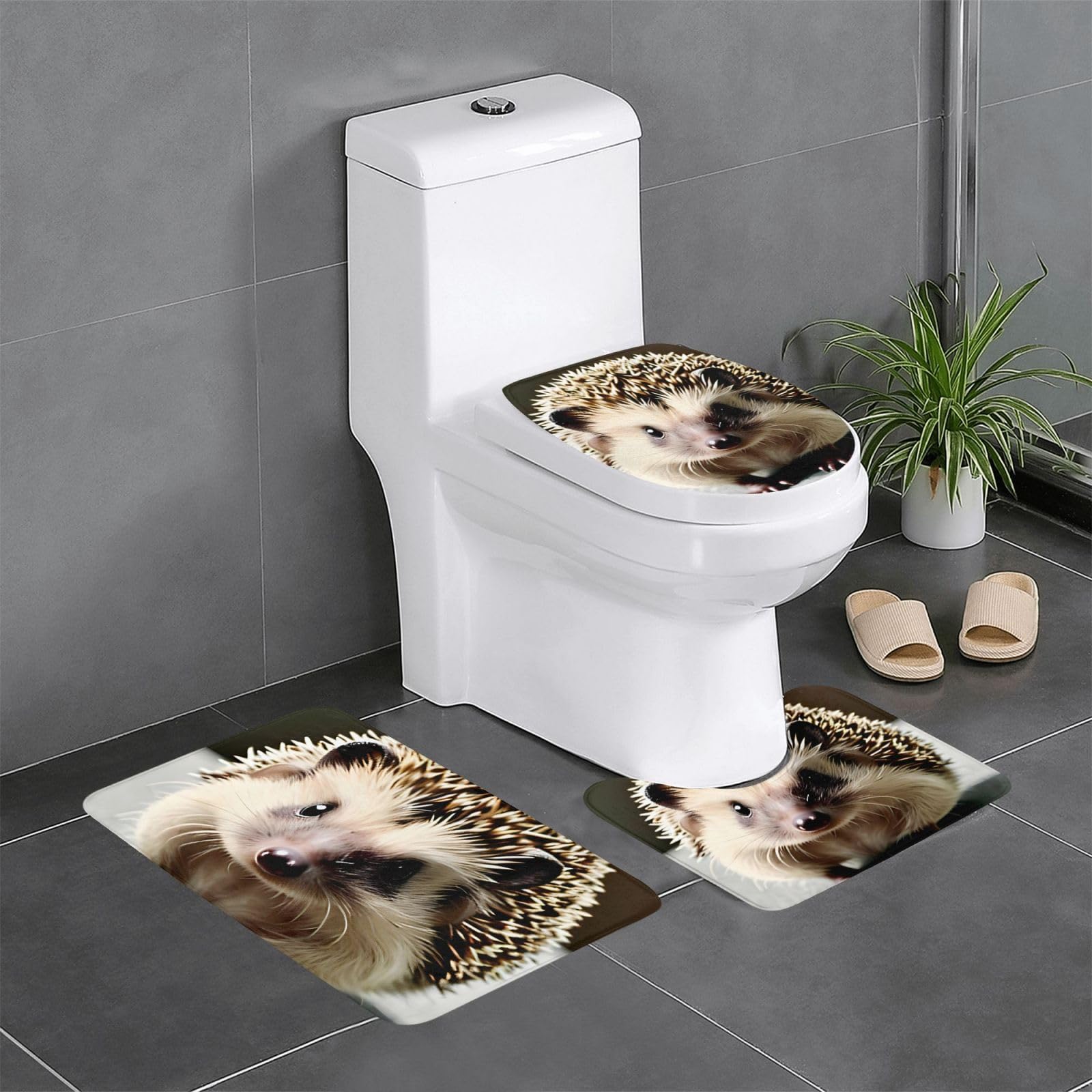 Tapis de salle de bain antidérapants hérisson pour sol sec et sécurisé