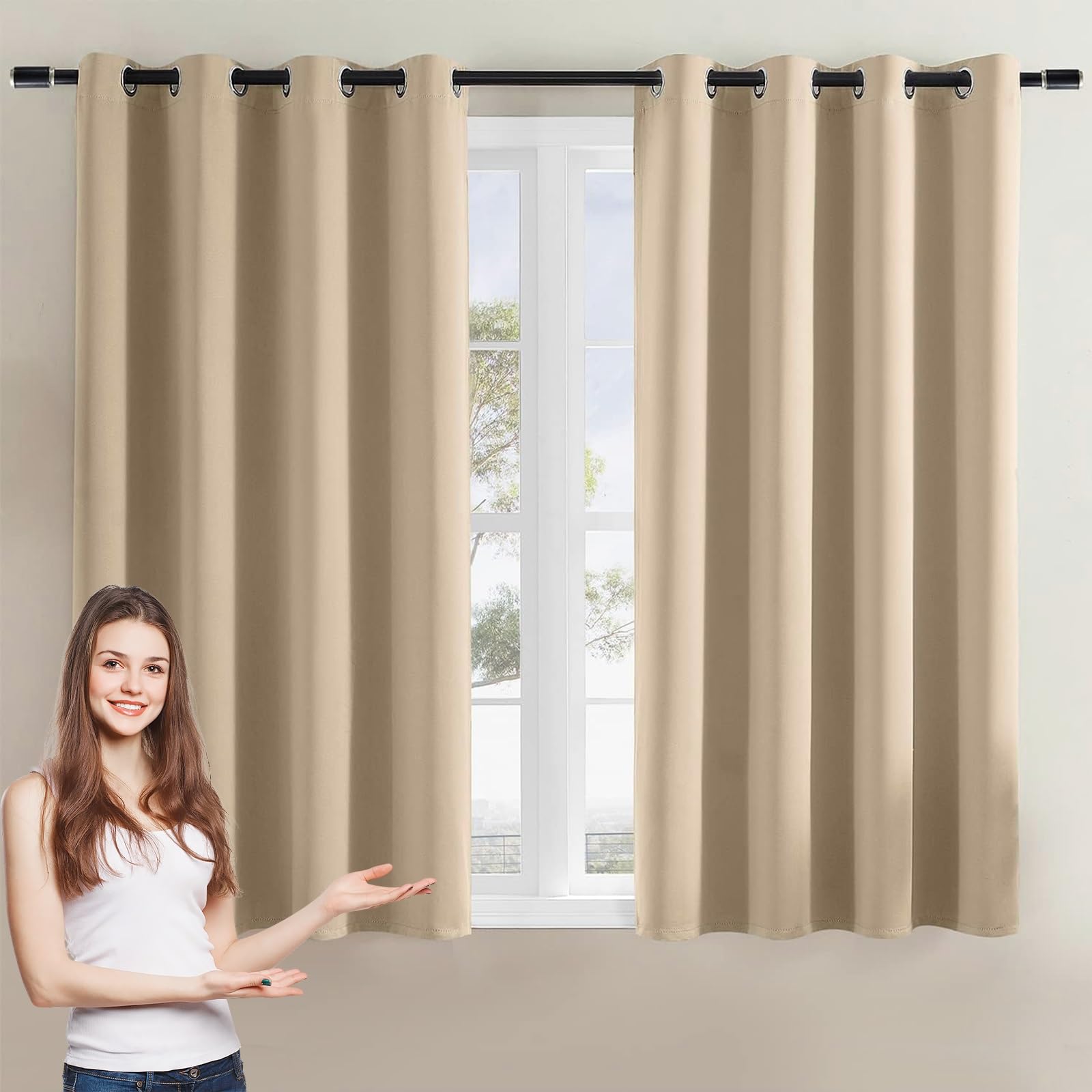 Rideau Occultant Thermique Isolant Anti Froid Anti Bruit Fenêtre 80x110 cm Jaune