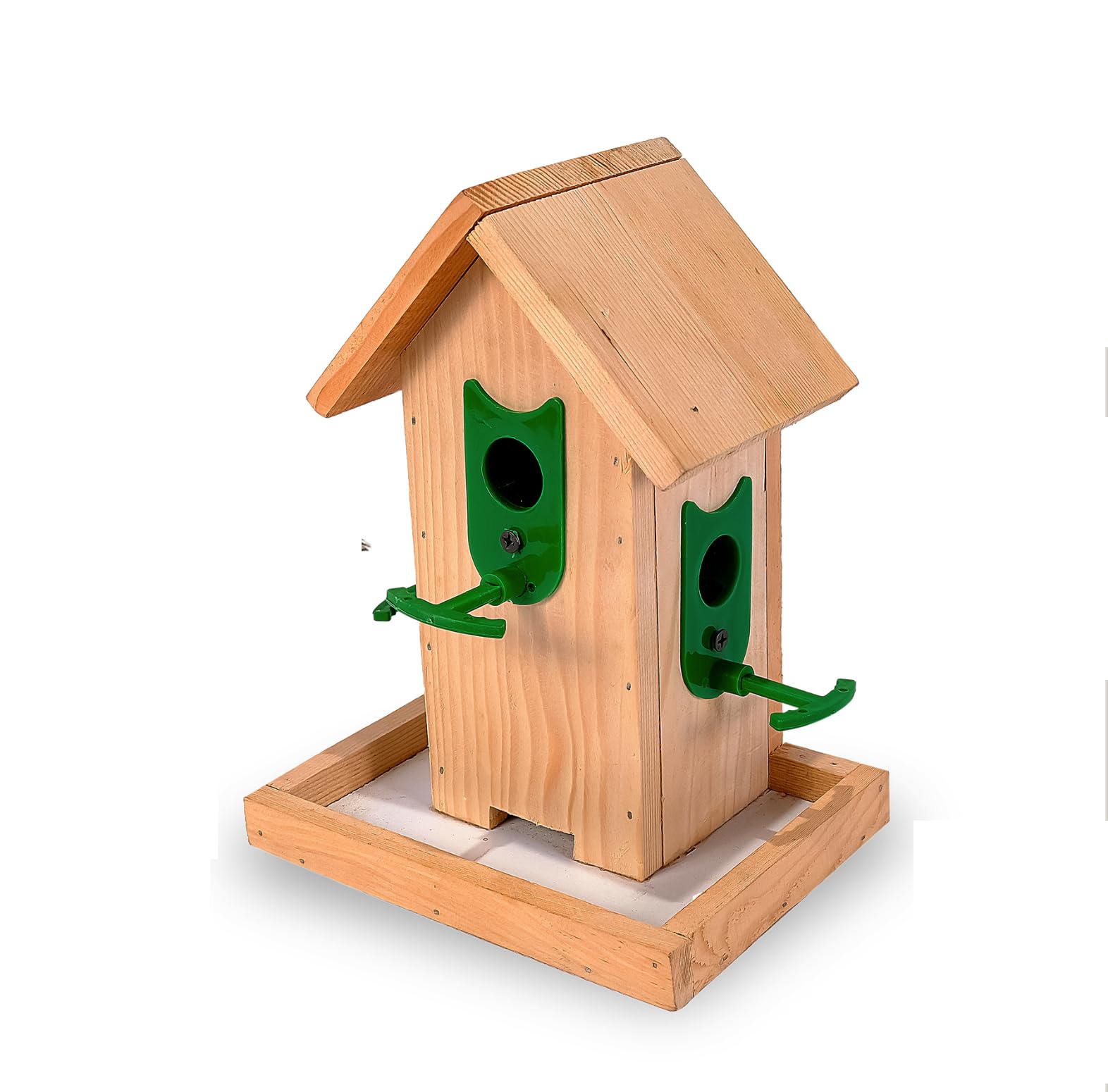 Skybeings Wooden Wall Mounting Small Bird Feeder 500gram Bird Food Capacity 3 Nozzles (Beige) (B0CR7VQ76F) Amazon Price History, Amazon Price Tracker