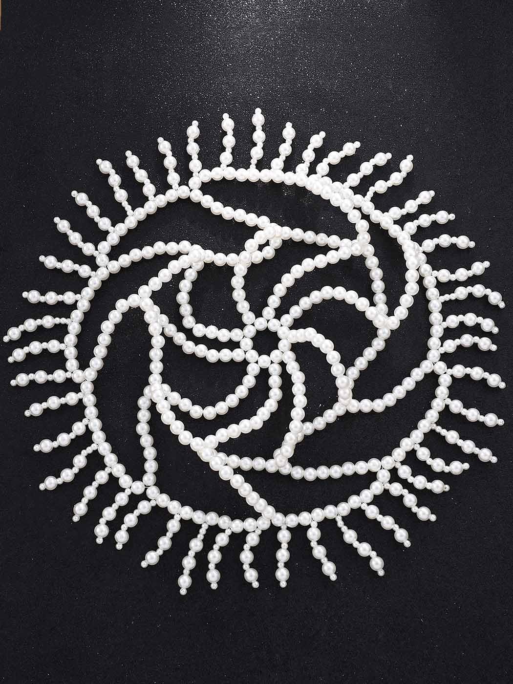 Formery Pearl 1920s Flapper Cap Fringe Mesh Gatsby Headband Roaring 20s Headpiece Hair Accessories for Women - Image 2