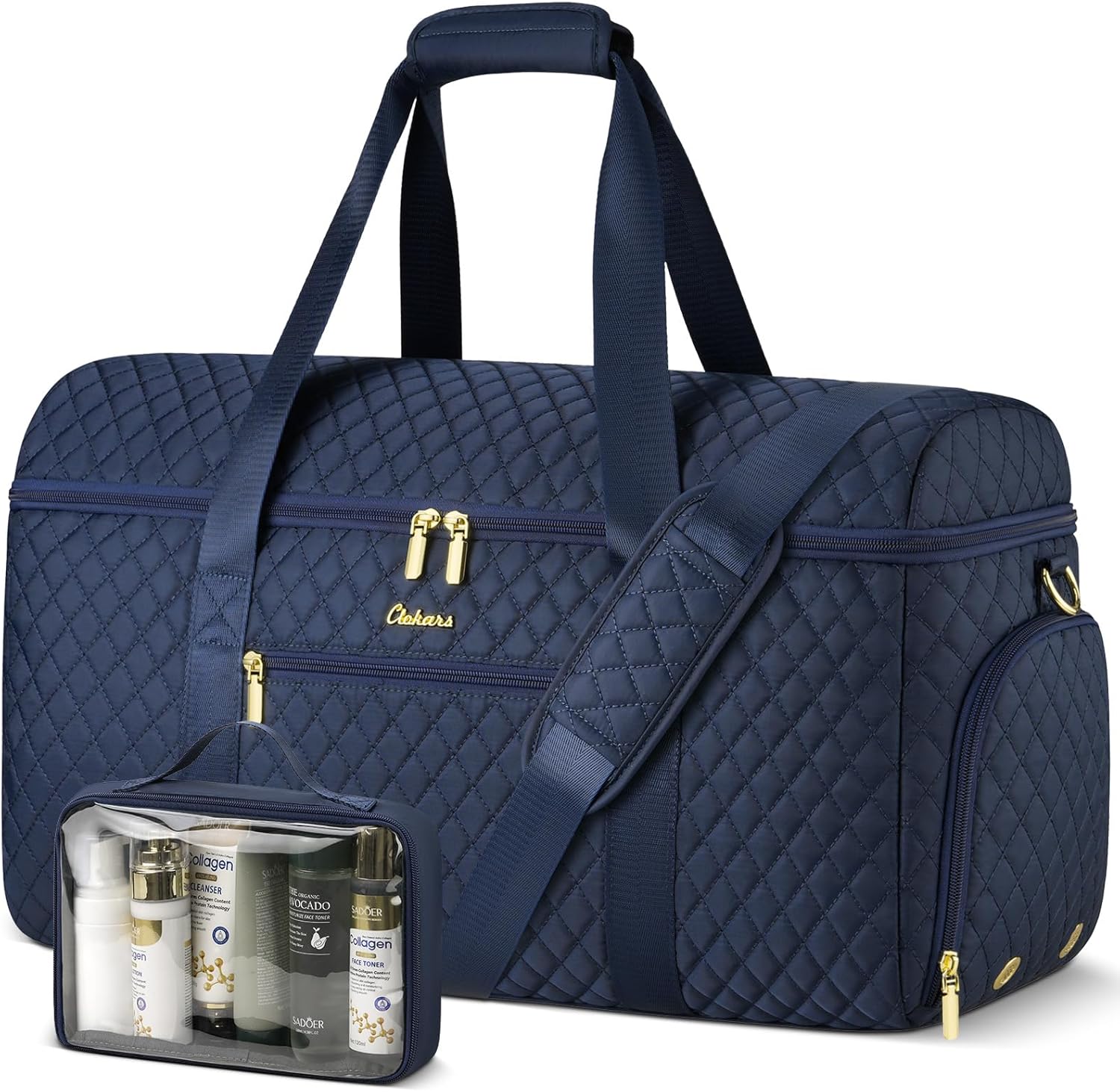 Weekender Bags for Women, Wide Open Large Travel Duffle Bag with Shoe Compartment, Overnight Hospital Bag For Women Labor Delivery, Carry on Bag Personal Item Travel Bag with Wet Pocket (Dark Green)