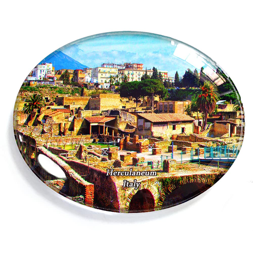 Herculaneum Italy Magnet Fridge Refrigerator Freezer Magnet Sticker Souvenir Decorations Oval Crystal Magnet Kitchen Whiteboard