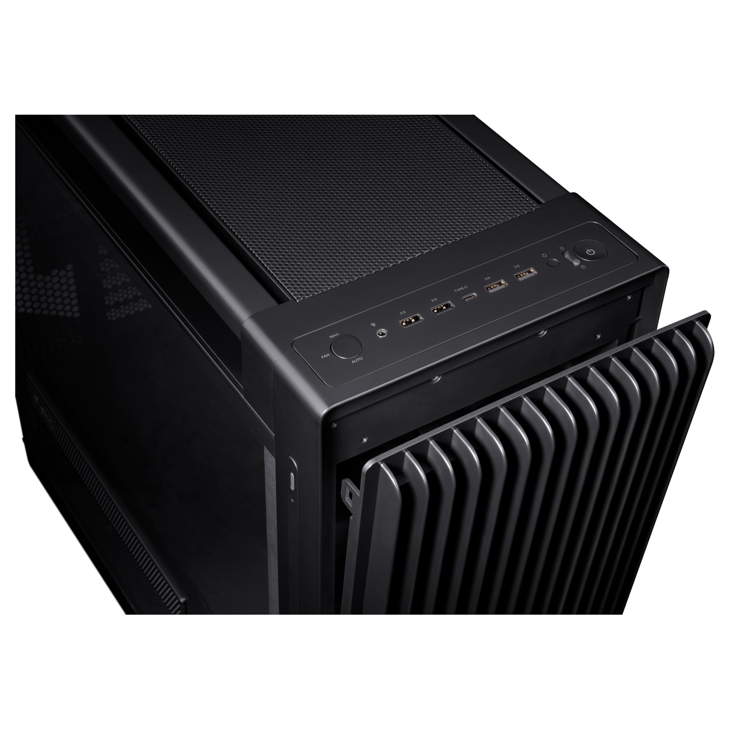 ASUS PROART PA602 TG PWM BLACK Case Gaming E-ATX, obudowa ze szkła hartowanego, uchwyt do radiatora 420 mm, wentylatory 140 mm i 200 mm, czujnik pyłu na podczerwień, boczny wylot powietrza, czarny