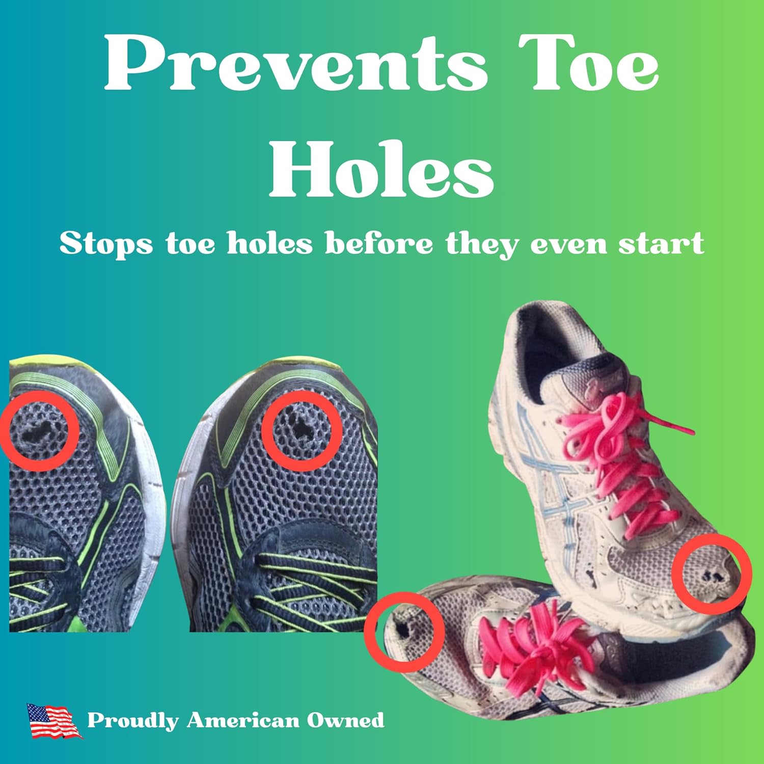 The Original Shoe Armour Shoe Hole Prevention Insert (Toe Box and Pinky Toe Areas) (2-Pack)