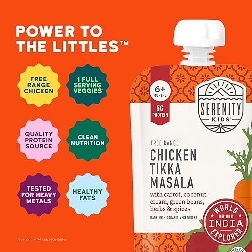 Miniatura 10 de Serenity Kids - Alimento para bebés de más de 6 meses paquete mixto de carnes de origen ético pollo bisonte pavo y carne de res bolsa de 35 onzas