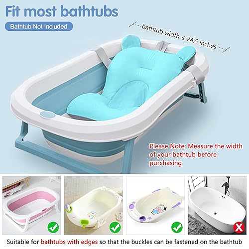 Miniatura 6 de Colorlife Red de soporte para asiento de baño para bebé, cómoda y ajustable, antideslizante, de tres puntas, malla para recién nacido de 0 a 6