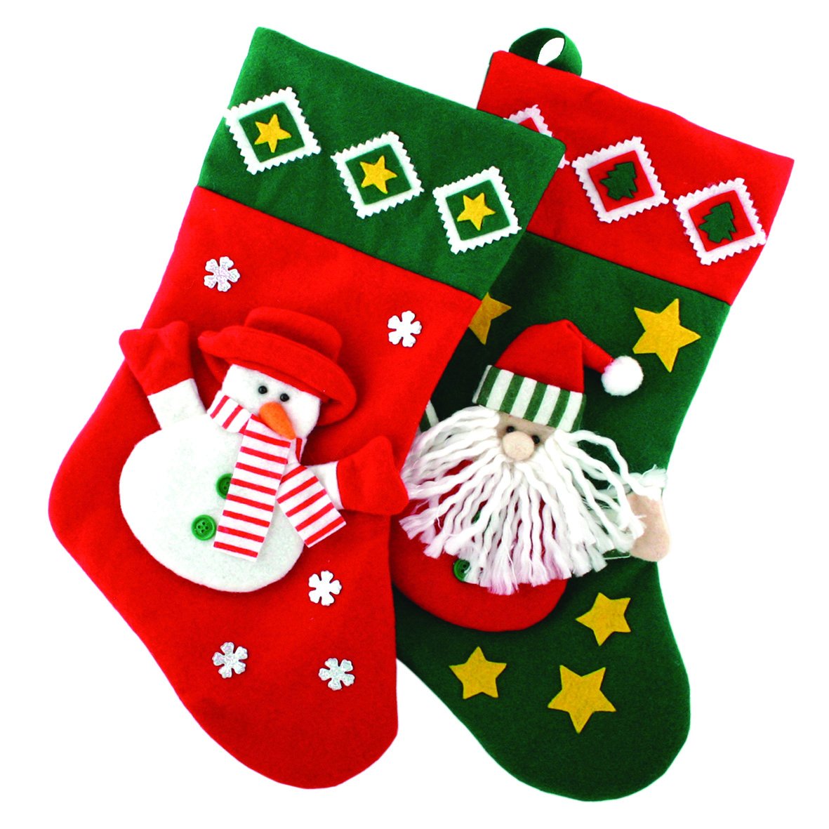 Xmas Felt Santa Snowman Stocking 40CM X 25CM