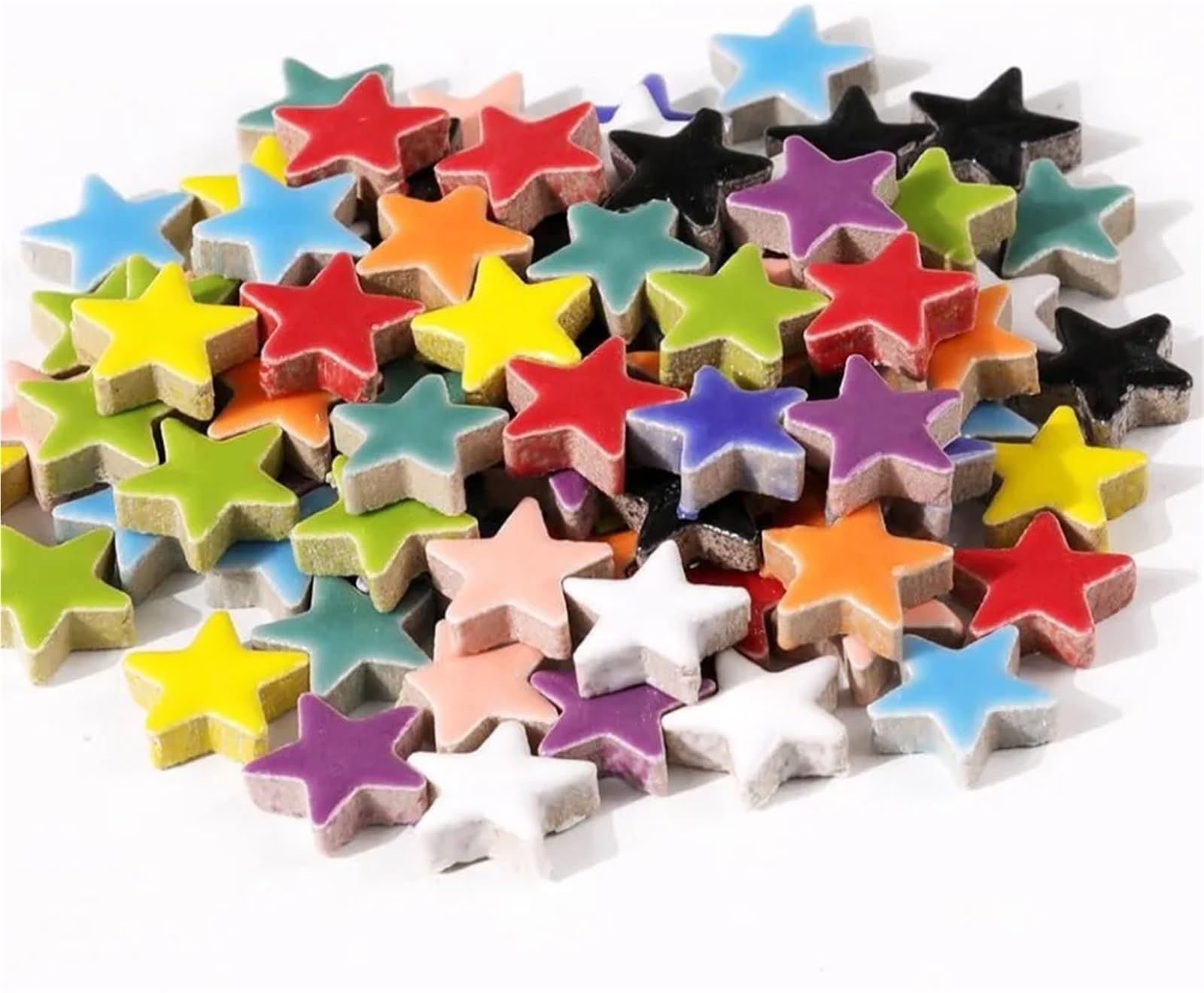 Xulvoz One Color Mosaic Tiles 400G Diy Ceramic Mosaic Fragments Shaped Irregular Free Stone Porcelain Pieces Handmade Material Collage Small Tiles