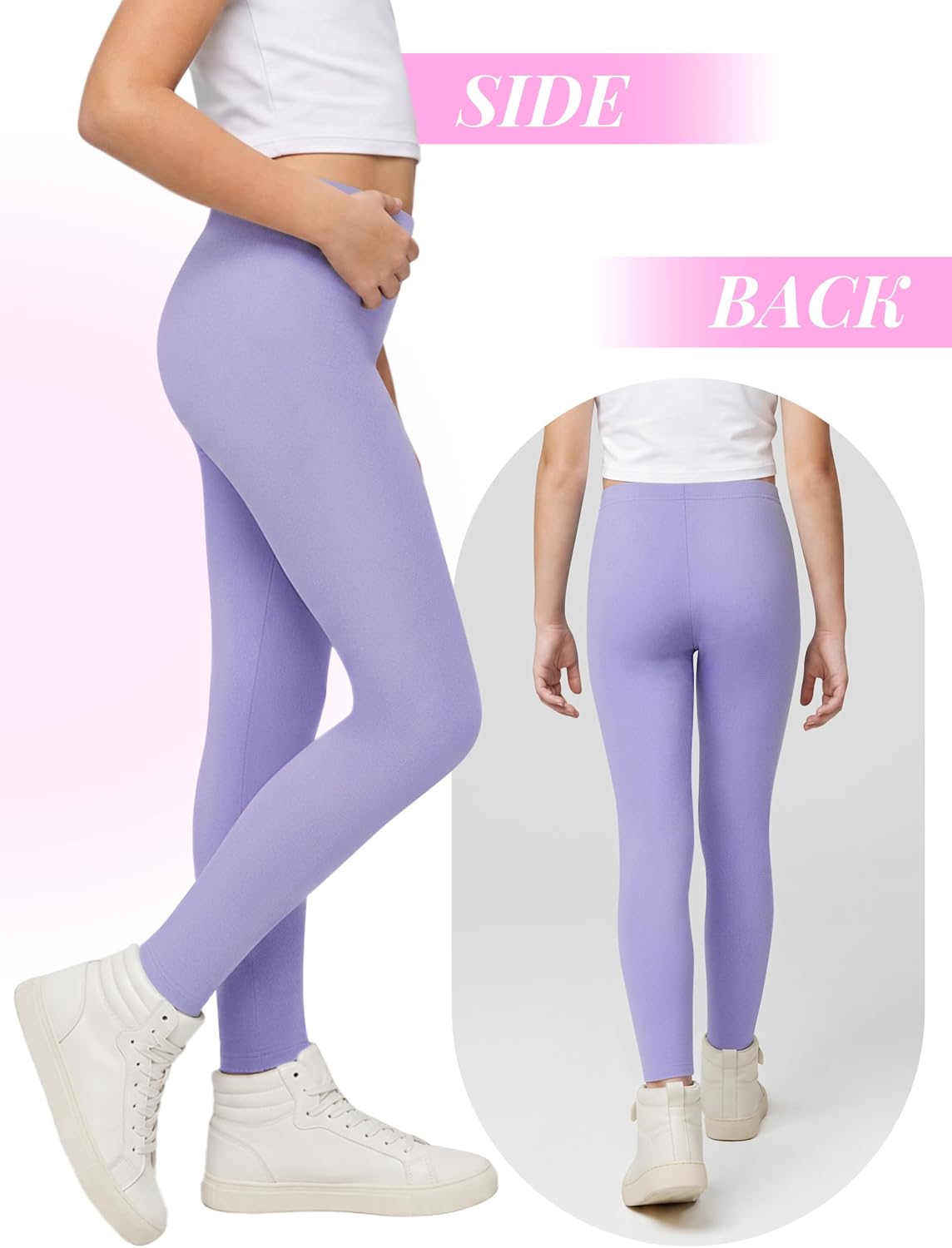 Resinta 4 Pack Girls Leggings Tights Soft Comfortable Pants for Kids Stretchy Ankle Length Athletic Yoga 6-16 Years
