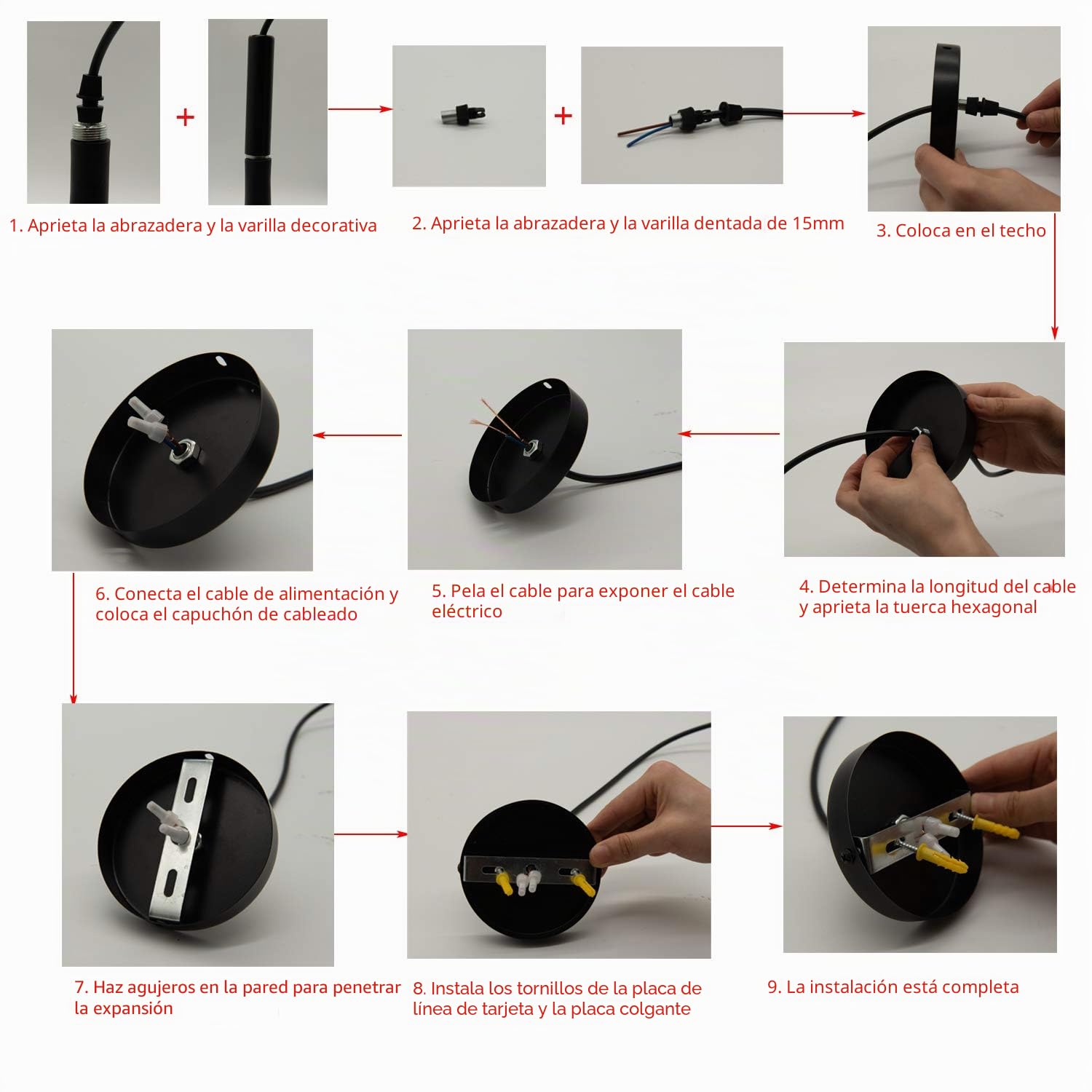Vecys Lámpara Colgante E27 Lámpara Araña Embudo Resina Imitación Cemento, Lamparas de Techo Colgantes Modernas para Oficina, Restaurante, Cafetería, Bar, hotel, Restaurante Ligero(Negro)