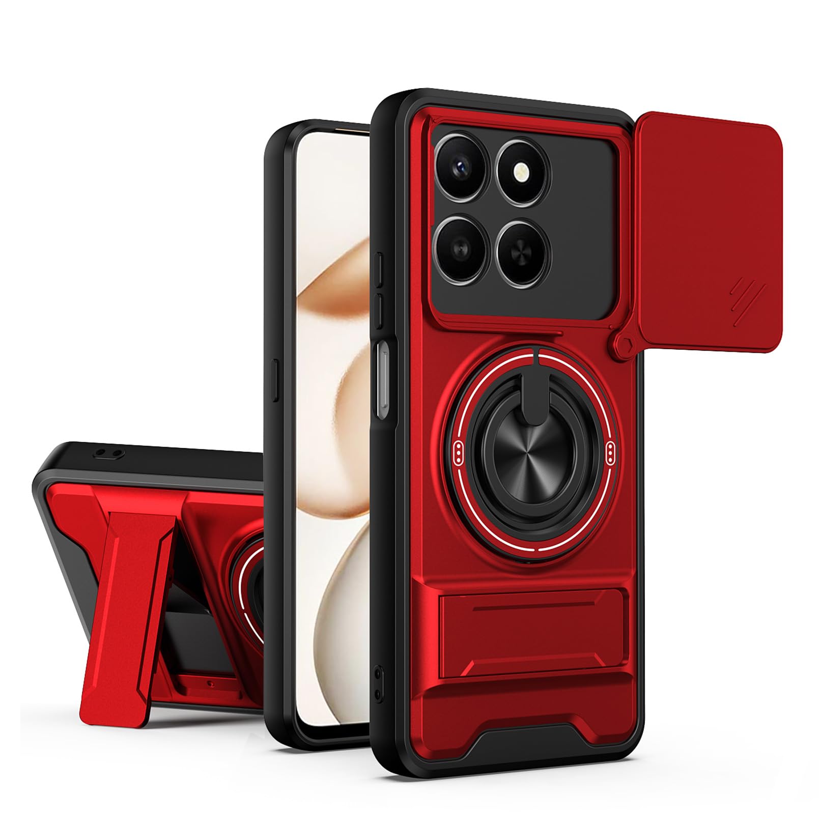 Coque Honor 200 Smart 5G UPLAI rouge armure antichoc avec support - 8